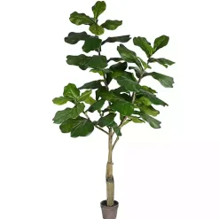 Discount Green Fiddle Leaf Tree in Distressed Pot Trees & Topiaries