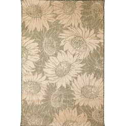 Kirklands Home Outdoor Rugs|Green Floral Blooms Outdoor Area Rug, 4x7