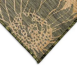 Kirklands Home Outdoor Rugs|Green Floral Blooms Outdoor Area Rug, 4x7