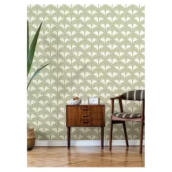 Kirklands Home Wall Murals & Wallpaper|Green Flowering Trees Peel & Stick Wallpaper