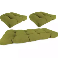 Kirklands Home Outdoor Cushions & Pillows|French Edge 3-pc. Outdoor Wicker Cushion Set Green