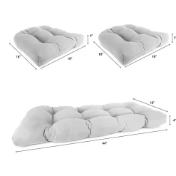 Kirklands Home Outdoor Cushions & Pillows|French Edge 3-pc. Outdoor Wicker Cushion Set Green