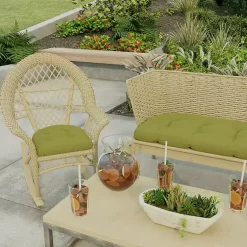 Kirklands Home Outdoor Cushions & Pillows|French Edge 2-pc. Outdoor Wicker Cushion Set Green