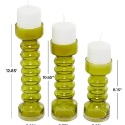 Sale Glass Bubble Pillar Candle Holders, Set of 3 Candle Holders