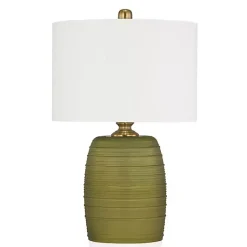 Kirklands Home Table Lamps|Green Glass Fiola Table Lamp White