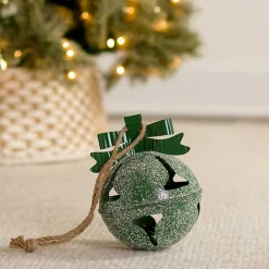 Glitter Metal Bell Ornament, 8 in. Christmas Decorations