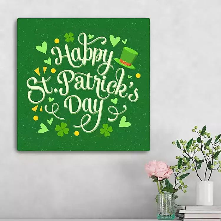 Hot Happy St. Patrick's Day Canvas Art Print St Patricks Day Decorations