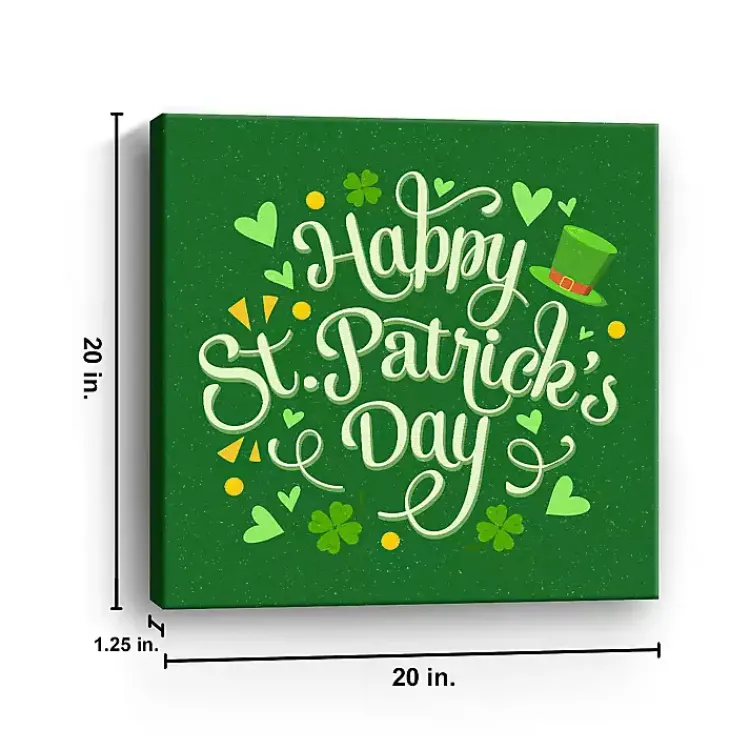 Hot Happy St. Patrick's Day Canvas Art Print St Patricks Day Decorations