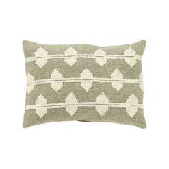 Discount Green Heathered Embroidered Diamond Throw Pillow Pillows