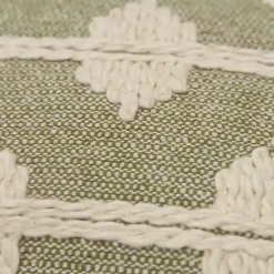 Discount Green Heathered Embroidered Diamond Throw Pillow Pillows