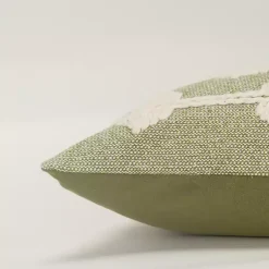 Discount Green Heathered Embroidered Diamond Throw Pillow Pillows