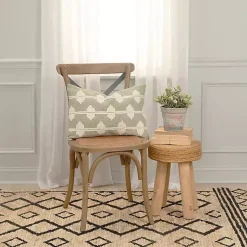 Discount Green Heathered Embroidered Diamond Throw Pillow Pillows