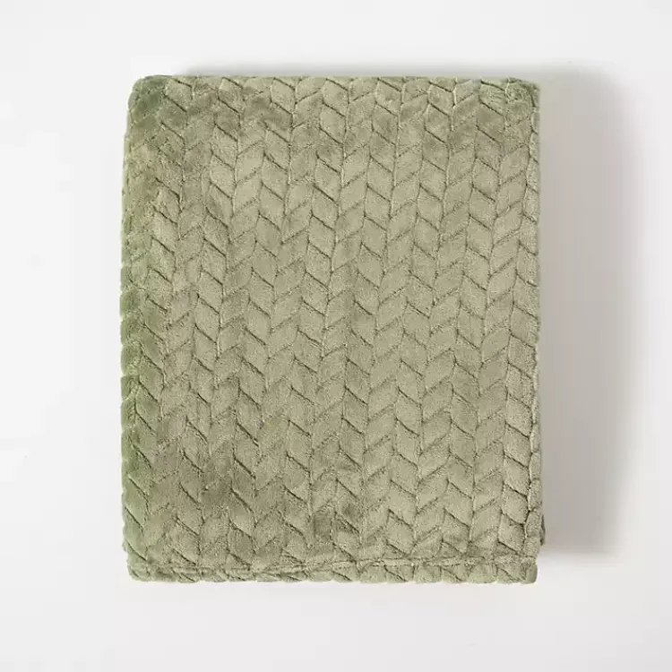 Heavenly Herringbone Plush Throw Blankets & Throws