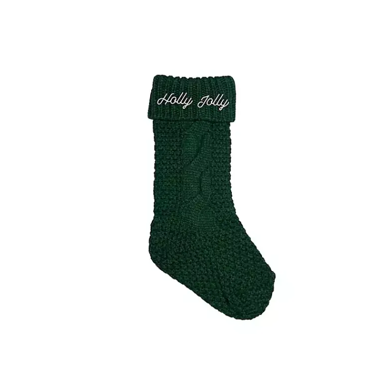 Best Holly Jolly Cable Knit Stocking Christmas Stockings & Stocking Holders
