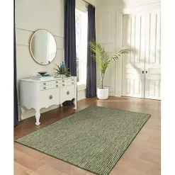 Kirklands Home Outdoor Rugs|Intertwine Indoor/Outdoor Area Rug, 7x9 Green