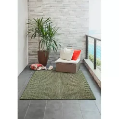 Kirklands Home Outdoor Rugs|Intertwined Santal Outdoor Area Rug, 6x9 Green