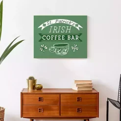 Discount Green Irish Coffee Bar Canvas Art Print St Patricks Day Decorations