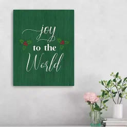 Clearance Green Joy to the World Canvas Art Print Christmas Art & Wall Decor