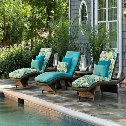 Kirklands Home Outdoor Cushions & Pillows|Green Lagoon Outdoor Chaise Cushion