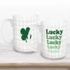 Outlet Green Lucky Plaid Mugs, Set of 2 St Patricks Day Decorations