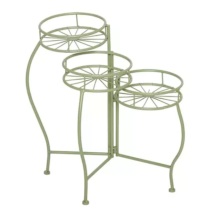 Kirklands Home Planters|Metal Starburst 3-Tier Plant Stand Green