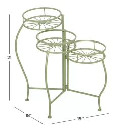 Kirklands Home Planters|Metal Starburst 3-Tier Plant Stand Green