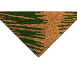 Kirklands Home Doormats|Green Palm Fronds Welcome Coir Doormat