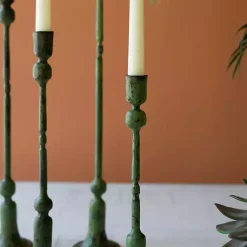 New Patina Forged Iron Candle Holders, Set of 4 Candle Holders