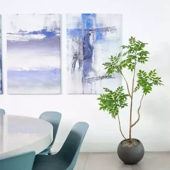 Green Pieris Tree in Black Planter Trees & Topiaries