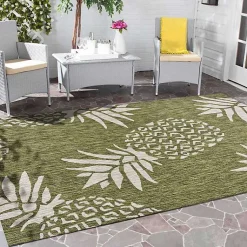 Kirklands Home Outdoor Rugs|Green Pineapple Outdoor Area Rug, 7x9