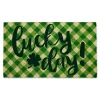 New Green Plaid Lucky Day Doormat St Patricks Day Decorations