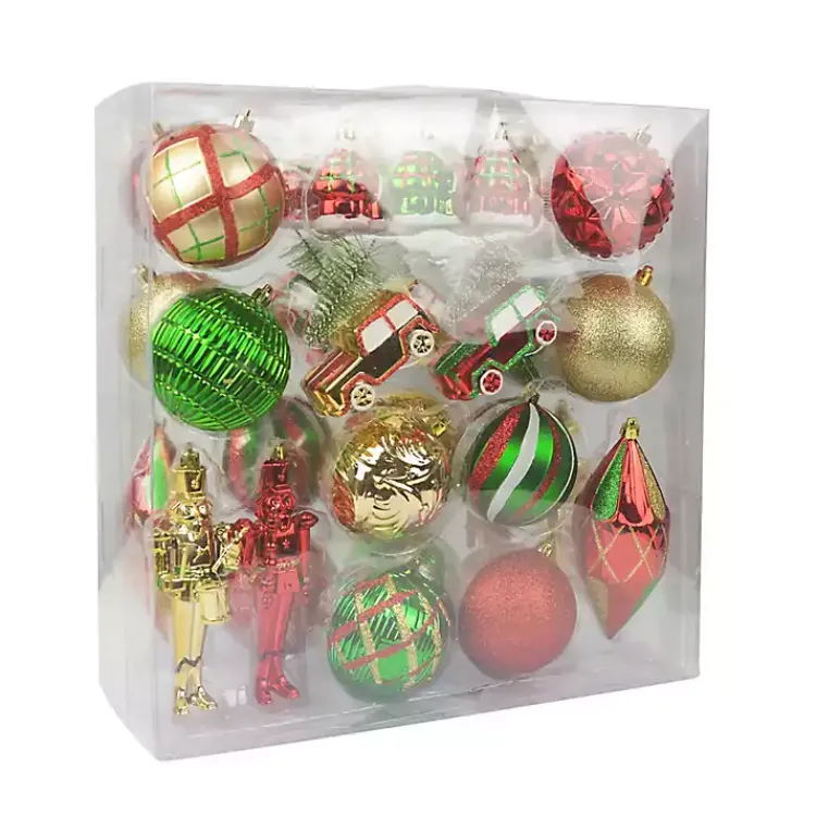Outlet Green Red & Gold Mix 36-pc. Christmas Ornament Set Christmas Ornaments