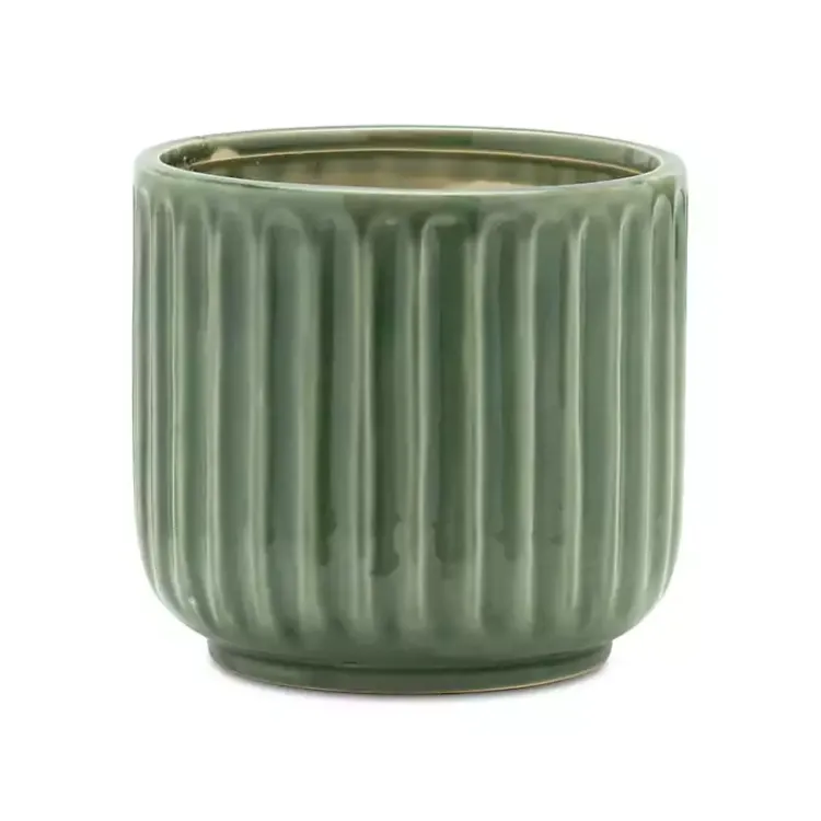 Kirklands Home Planters|Ribbed Terracotta Planters, Set of 3 Green