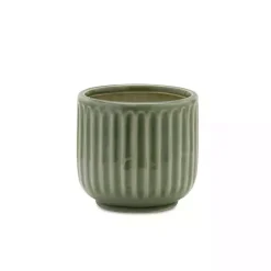 Kirklands Home Planters|Ribbed Terracotta Planters, Set of 3 Green