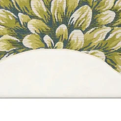 Kirklands Home Outdoor Rugs|Round Floral Bloom Indoor/Outdoor Rug, 3x3 Green