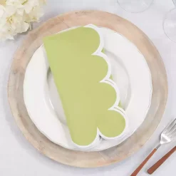 Kirklands Home Table Linens|Scalloped Edge Napkins, Set of 4 Green
