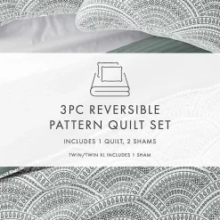Kirklands Home Quilts|Green Scalloped Reversible 2-pc. Twin Quilt Set
