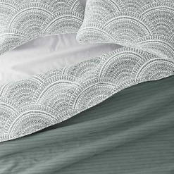 Kirklands Home Quilts|Green Scalloped Reversible 3-pc. Queen Quilt Set