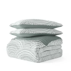 Kirklands Home Quilts|Green Scalloped Reversible 3-pc. King Quilt Set