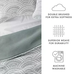 Kirklands Home Quilts|Green Scalloped Reversible 3-pc. King Quilt Set