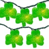 Hot Green Shamrock String Lights St Patricks Day Decorations
