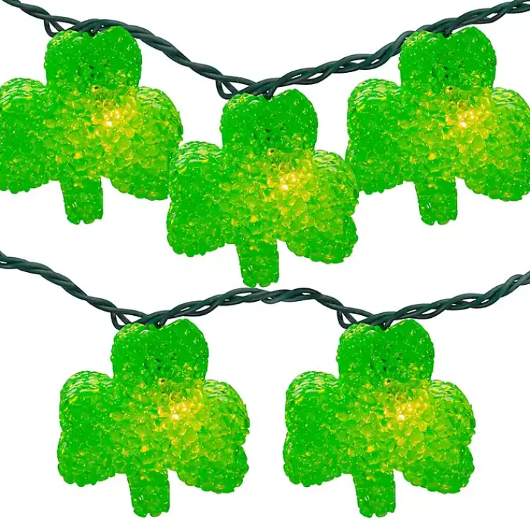 Hot Green Shamrock String Lights St Patricks Day Decorations