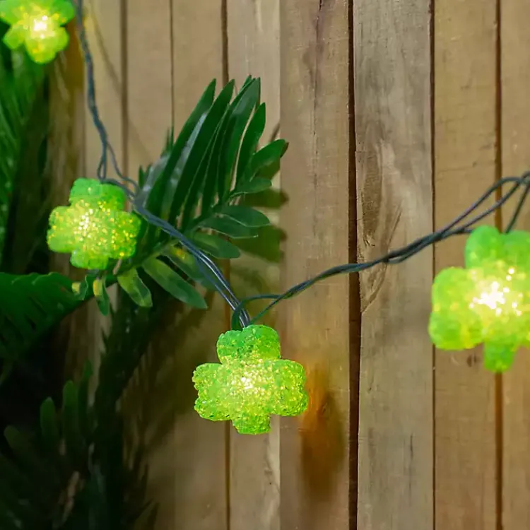 Hot Green Shamrock String Lights St Patricks Day Decorations
