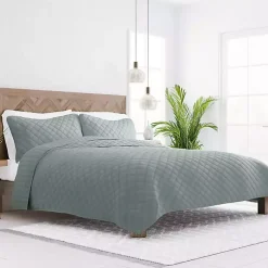 Kirklands Home Quilts|Stitched Diamond 2-pc. Twin Quilt Set Green
