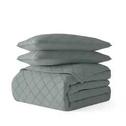 Kirklands Home Quilts|Stitched Diamond 2-pc. Twin Quilt Set Green