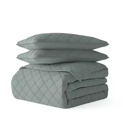 Kirklands Home Quilts|Stitched Diamond 2-pc. Twin Quilt Set Green