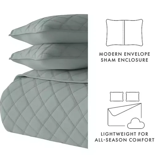 Kirklands Home Quilts|Stitched Diamond 2-pc. Twin Quilt Set Green