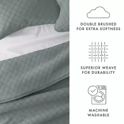 Kirklands Home Quilts|Stitched Diamond 3-pc. King Quilt Set Green