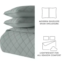 Kirklands Home Quilts|Stitched Diamond 3-pc. King Quilt Set Green