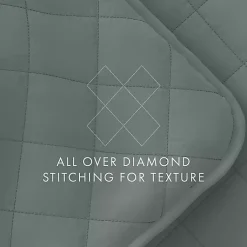 Kirklands Home Quilts|Stitched Diamond 3-pc. King Quilt Set Green